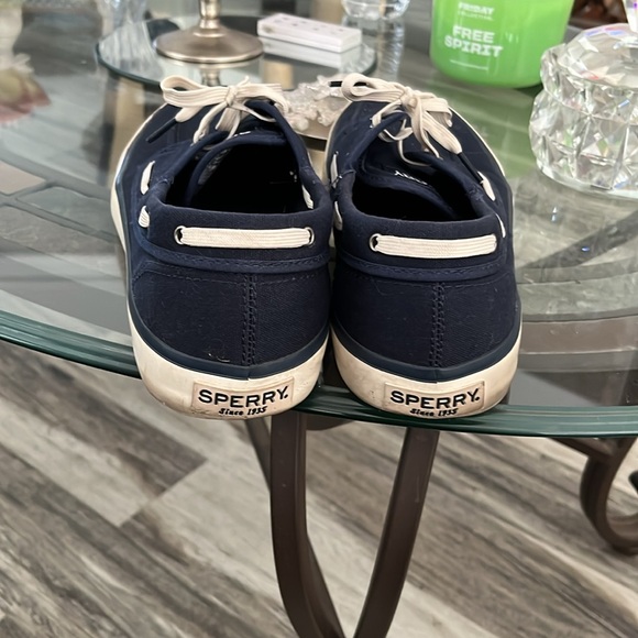 SPERRY TOPSIDER TENNIS SHOES WHITE & DI NAVY BLUE SZ 11 NO BOX GREAT CONDITION - Picture 5 of 5